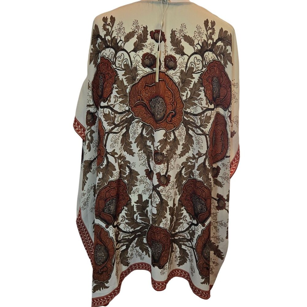 MAX STUDIO Women Short Sleeve Ruana /Kimono/Coverup Sz: S Rust/Brown - Picture 4 of 10